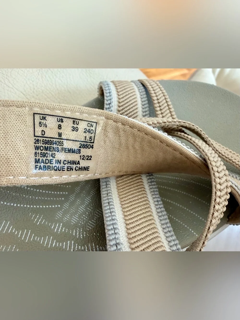 Clarks Mira Isle Tan Gray Crisscross Cloudsteppers Sandals Slides Women Size 8M